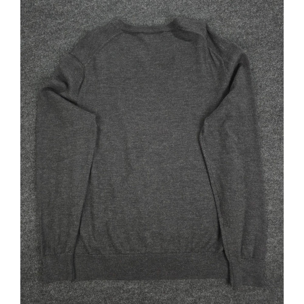 Saks Fifth Avenue Wool Charcoal Gray V Neck Men's Lightweight Sweater Size XXL - Picture 4 of 8